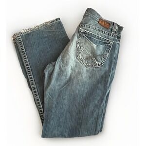 Buckle BKE Jeans Mens 29x30 Tyler Blue Distressed Straight Button Fly Light Wash